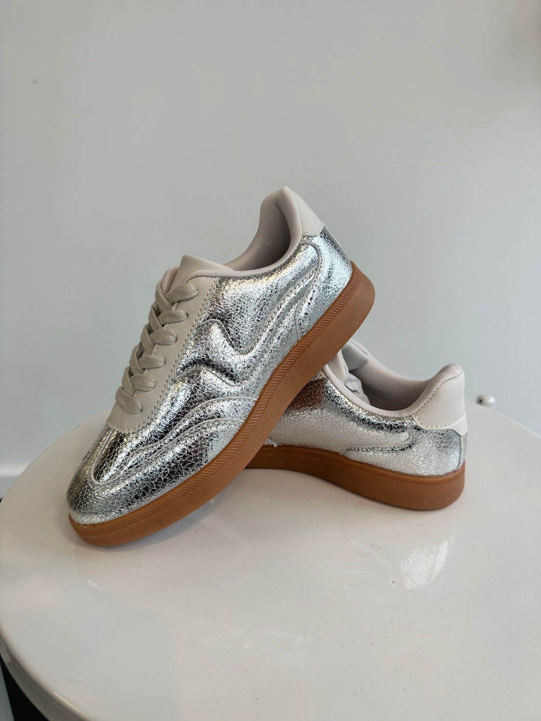 Silver metallic sneaker