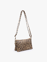 Load image into Gallery viewer, M013LP Riley Leopard 3 Compartment Crossbody/Wristlet
