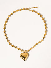 Load image into Gallery viewer, Paris 18K Gold Non-Tarnish Large Heart Chain Necklace
