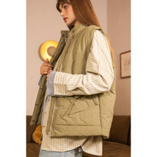 Load image into Gallery viewer, Wave Quilted Ribbon Tie Detailed Puffer Vest

