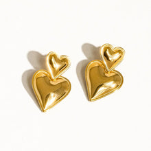 Load image into Gallery viewer, Tove 18K Non-Tarnish Layered Heart Earring
