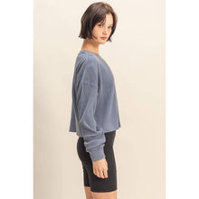 Load image into Gallery viewer, Mineral Washed Waffle Long Sleeve Top
