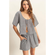 Load image into Gallery viewer, Gingham Front Tie Top
