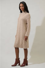 Load image into Gallery viewer, Raven Cable Knit Sweater Midi Dress
