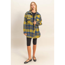 Load image into Gallery viewer, Fuzzy Mohair-Like Plaid Shacket
