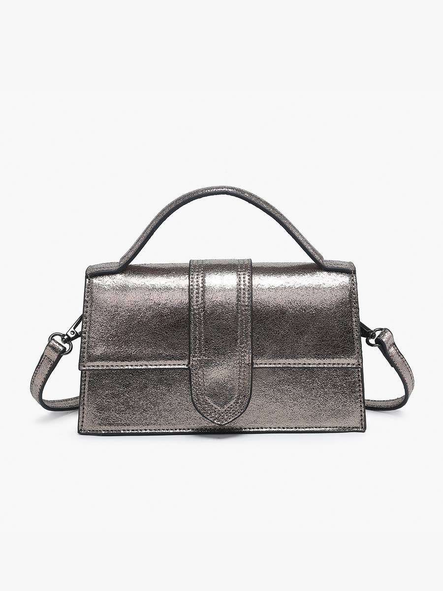Capri Metallic Satchel w/ Crossbody Strap