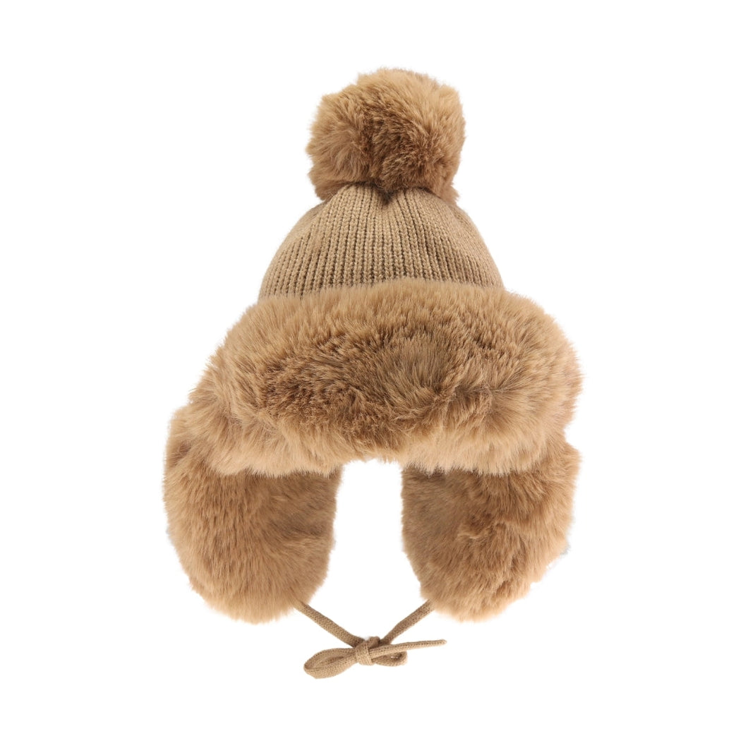 Thick Knitted Trapper Pom C.C Beanie