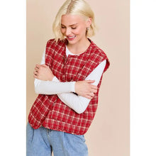 Load image into Gallery viewer, plaid vest
