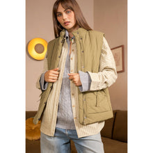 Load image into Gallery viewer, Wave Quilted Ribbon Tie Detailed Puffer Vest

