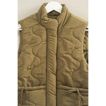 Load image into Gallery viewer, Wave Quilted Ribbon Tie Detailed Puffer Vest
