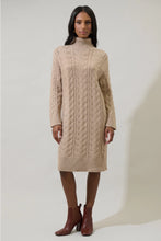 Load image into Gallery viewer, Raven Cable Knit Sweater Midi Dress
