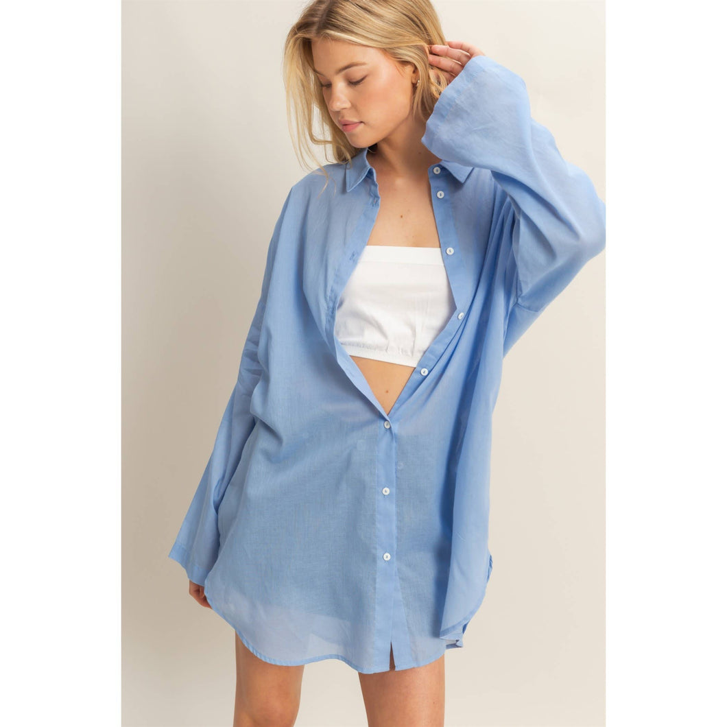 Button Down Tunic Shirt