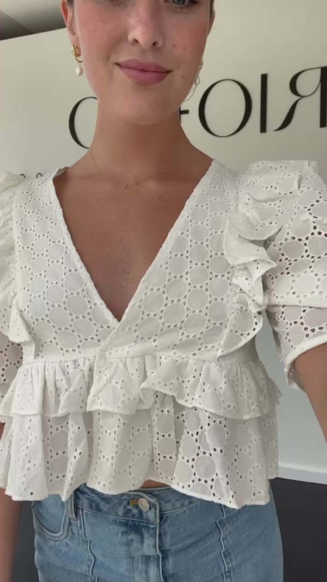 daphney eyelet top