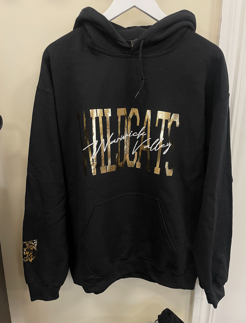 Warwick valley wildcats hoodie black & gold